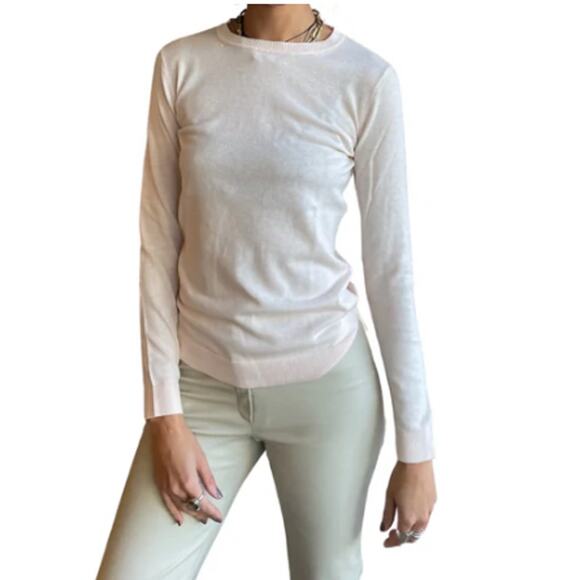 The Line Womens Small Sunkissed Pink Balbina Crew Neck Sweater Cotton Silk Nylon - Picture 8 of 8